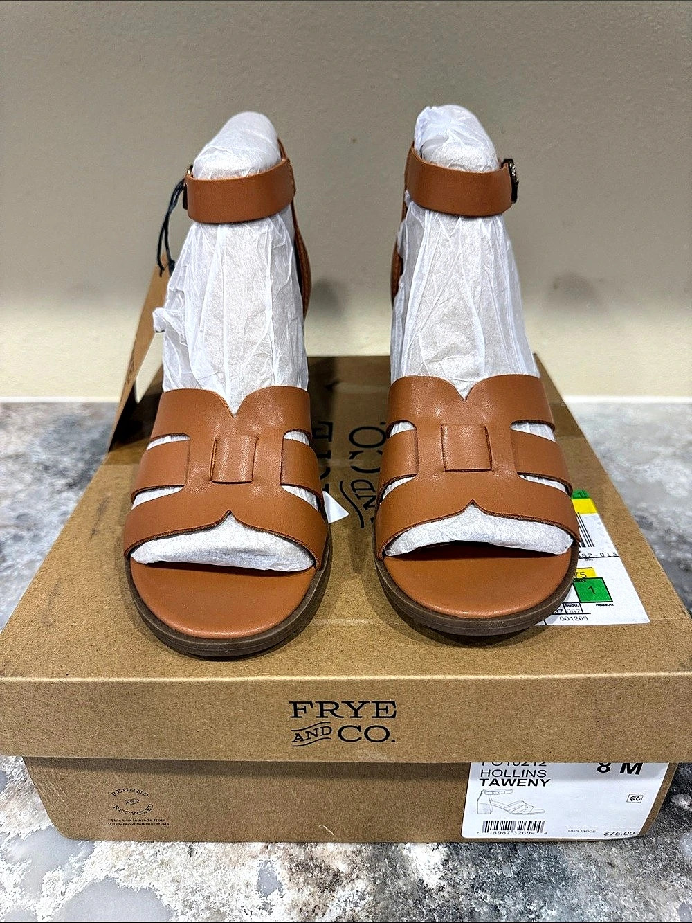 Frye & co Brown Heeled Sandals US 8 NWT
